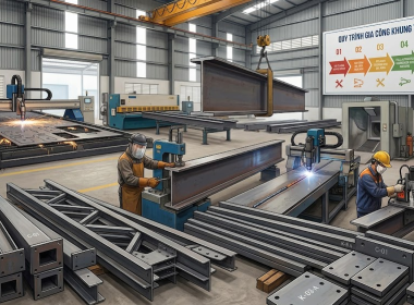 Gia công khung thép tiền chế – Giải pháp xây dựng tiết kiệm & bền vững 2026