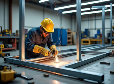 Gia công khung thép chịu lực cho hệ thống pin mặt trời công nghiệp – Chất lượng cao tại Prosimex