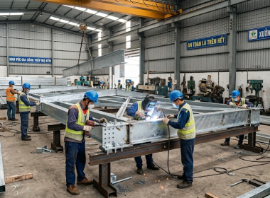 Gia Công Khung Nhà Thép Tiền Chế Bằng Thép Mạ Kẽm 2026 – Ưu Điểm Vượt Trội & Ứng Dụng Thực Tế