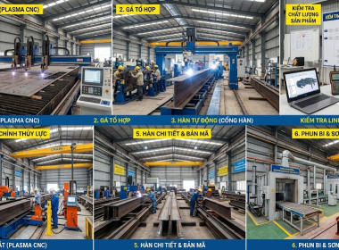 Quy trình gia công khung nhà thép tiền chế chuẩn kỹ thuật từ A–Z