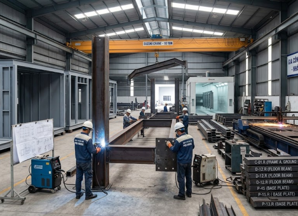 Gia công khung nhà thép tiền chế cho nhà dân dụng – Nhà ở, nhà trọ, homestay