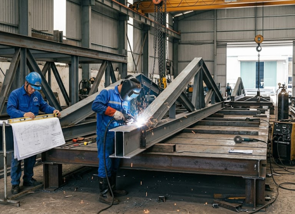 Gia Công Khung Thép Nhà Xưởng Chuẩn Kỹ Thuật – Tiêu Chuẩn & Lưu Ý Quan Trọng Giúp Công Trình Bền Vững